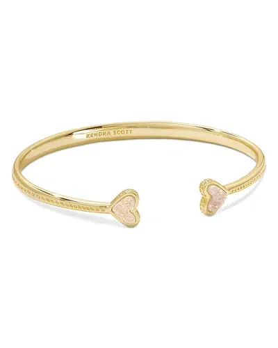 Kendra Scott Ari Framed Drusy Stone Heart Cuff Bracelet In Gold Iride