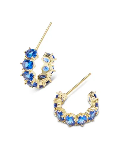 Kendra Scott Cailin Cubic Zirconia Huggie Hoop Earrings In Gold/blue