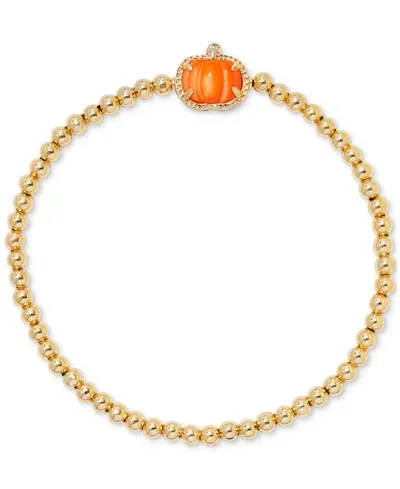 Kendra Scott Gold-tone Pumpkin Beaded Stretch Bracelet In Gold Orang