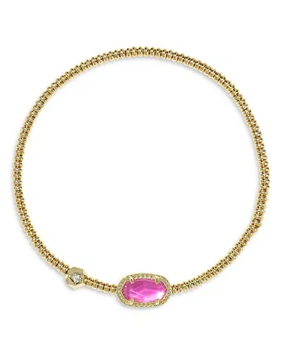 Kendra Scott Grayson Crushed Gemstone Charm Beaded Stretch Bracelet In 14k Gold Plated In Gold Azalea Illusion