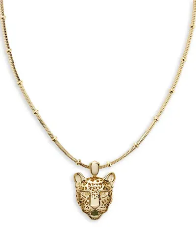 Kendra Scott Maura Gemstone Jaguar Pendant Necklace, 18-21 In Gold