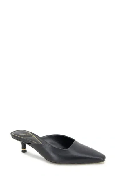 Kenneth Cole Margo Kitten Heel Mule In Black Leather