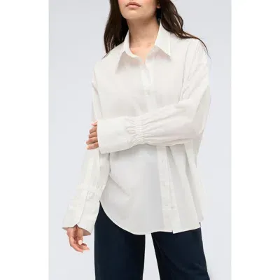 Kenneth Cole Oversize Boyfriend Shirt In Pure White