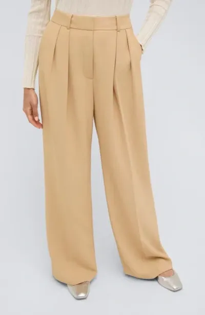 Kenneth Cole Pleated High Waist Wide Leg Pants In Moonlight