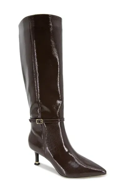 Kenneth Cole Utah Pointed Toe Knee High Boot In Chocolate