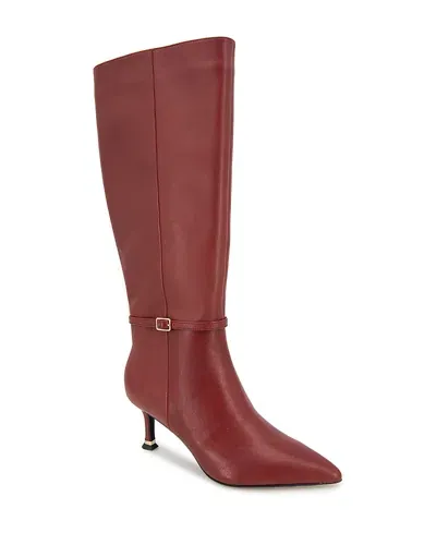 Kenneth Cole Utah Pointed Toe Knee High Boot In Rio Red Leather