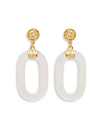 Kenneth Jay Lane Women's Goldplated & Clear Resin Oval Drop-hoop Earrings