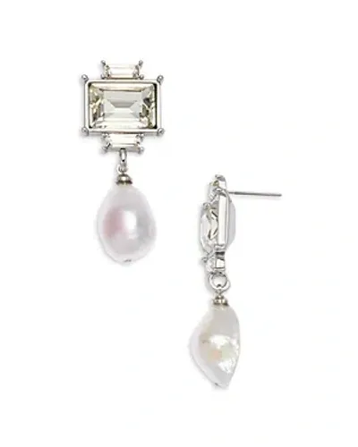 Kenneth Jay Lane Cultured Freshwater Pearl Drop Earrings In White/silver