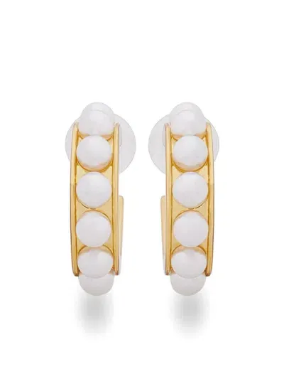 Kenneth Jay Lane Pearl Detailed Earrings In Gold