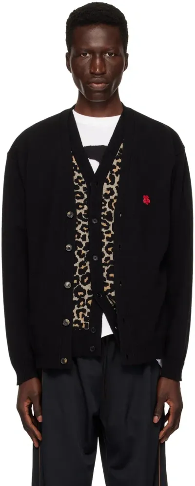 Kenzo Black  Paris Boke Flower Cardigan