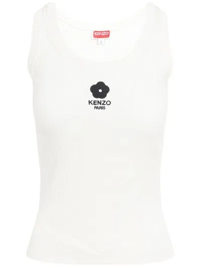 Kenzo Boke Flower 2.0-embroidered Tank Top In White