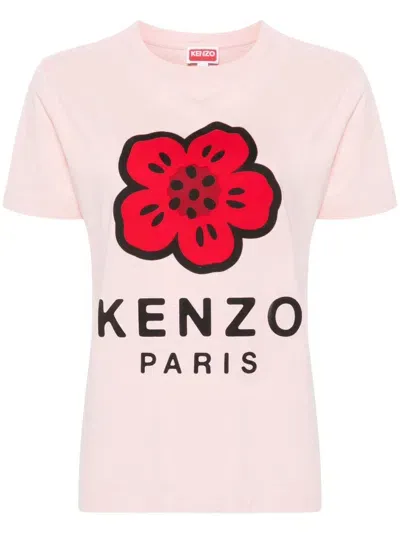 Kenzo Boke Flower Cotton T-shirt In Pink