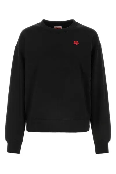 Kenzo Boke Flower Crewneck Classic Sweatshirt In Black