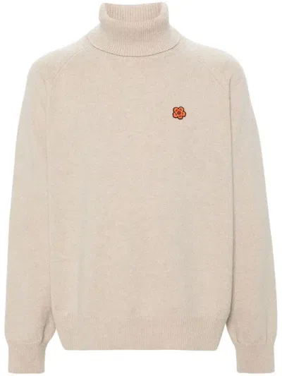 Kenzo Boke Flower Wool Jumper In Neutrals