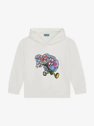 Kenzo Kids' Graphic-print Cotton Hoodie In Ivory