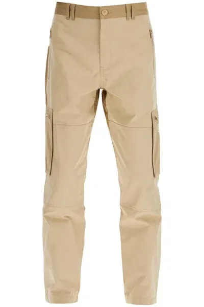 Kenzo Cotton Cargo Pants For Men In Neutrals