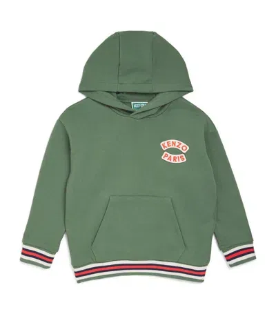 Kenzo Kids' Cotton Embroidered Hoodie (2-14 Years) In Green