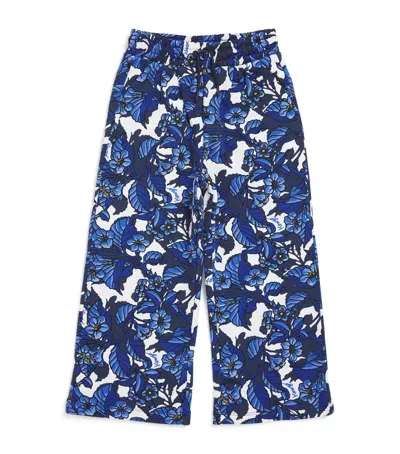 Kenzo Kids' Cotton Jungle Sweatpants In Blue