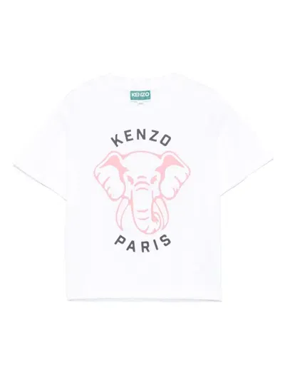 Kenzo Kids' Cotton T-shirt In White