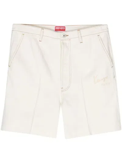 Kenzo Creations Denim Shorts In Nude & Neutrals