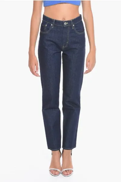 Kenzo Dark-washed Bara Slim-fitting Denims In Blue