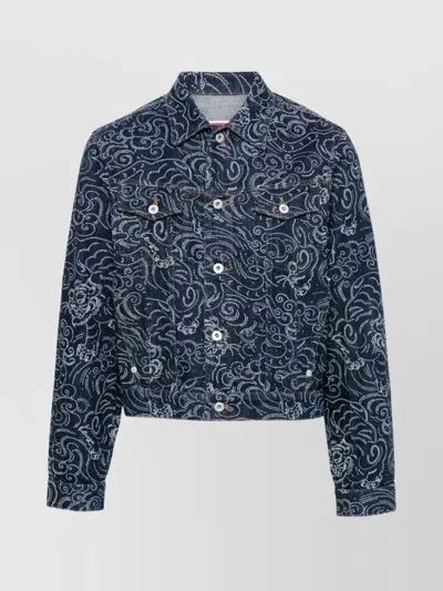 Kenzo Star Tiger Denim Jacket In Blue