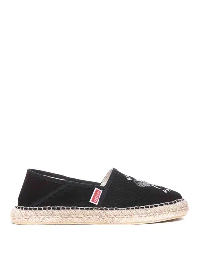 Kenzo Elephant Logo Espadrilles In Black