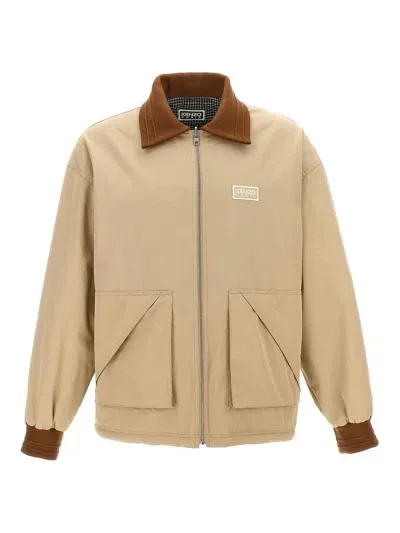 Kenzo Elevated Coach Reversible Jacket In Beige