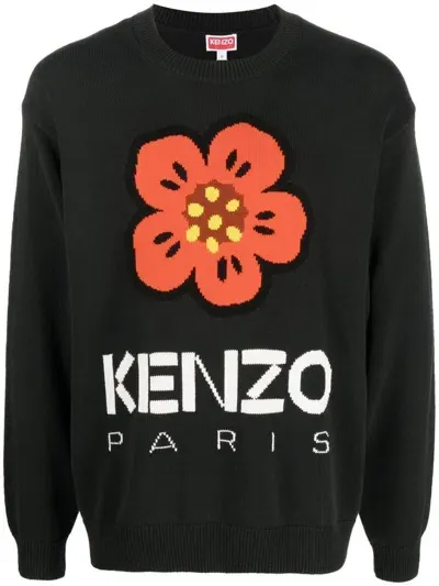 Kenzo Flower Boke Sweatshirt In Nero