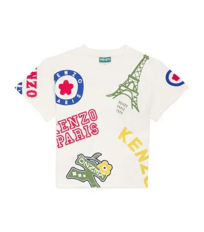 Kenzo Kids' Graphic Logo T-shirt In Ivory