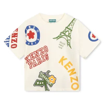 Kenzo Kids' Graphic-print Cotton T-shirt In White