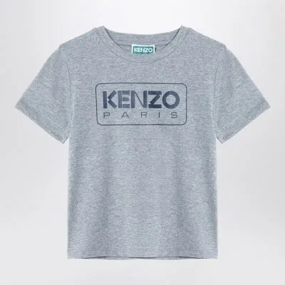 Kenzo Kids' Grey Cotton T-shirt With Logo