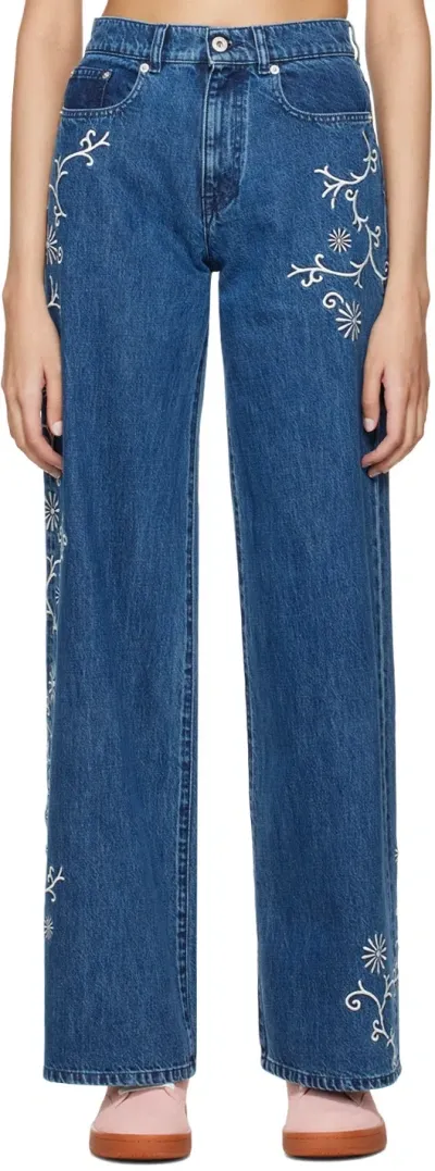 Kenzo Indigo Ayame Jeans In Blue