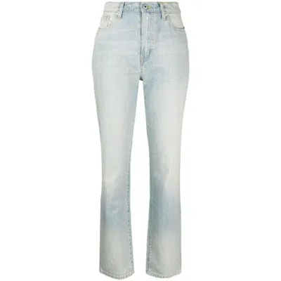 Kenzo Japanese High-waisted Straight-leg Jeans In Blue