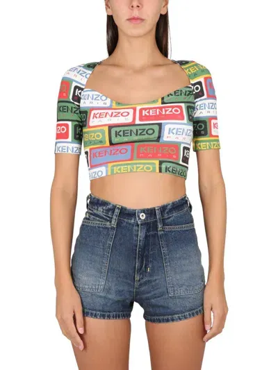 Kenzo Labels Short Top In Multicolour