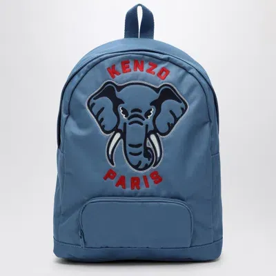 Kenzo Light Blue Backpack With Logo