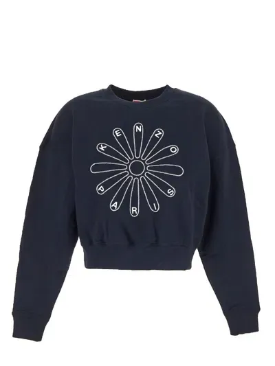 Kenzo Logo Sweatshirt In Blue