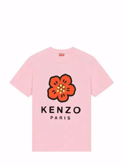 Kenzo Logo T-shirt In Pink