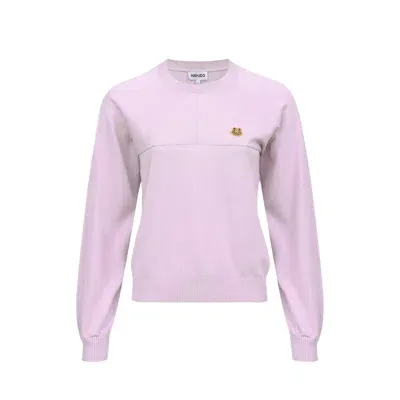 Kenzo Logo Tiger Patch Sweater In Pink