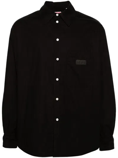 Kenzo Logo-patch Padded Shirt Jacket In 黑色