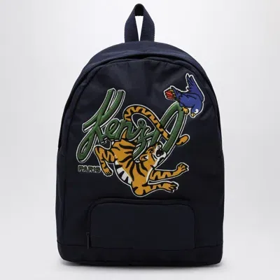 Kenzo Navy Blue Backpack With Logo