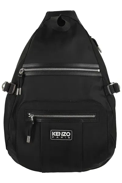 Kenzo One Shoulder Backpack In Black