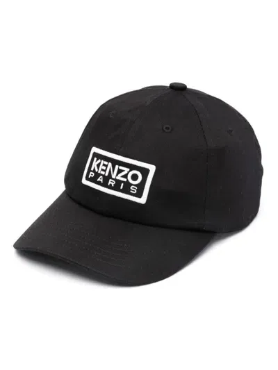 Kenzo Tag Cotton Baseball Cap In Black