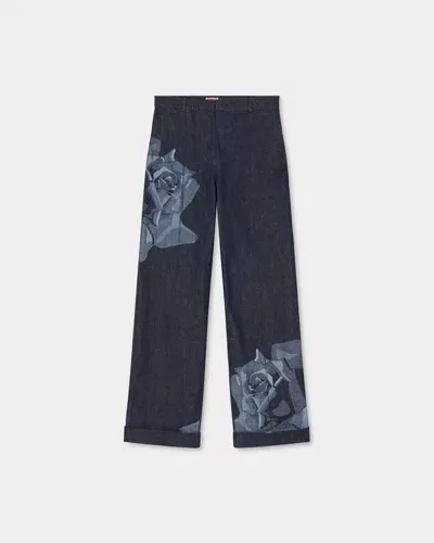 Kenzo Rose Straight-leg Jeans In Blue