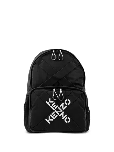 Kenzo Sport Logo-print Backpack In Black