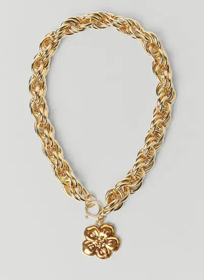 Kenzo Stamp Necklace In Gold