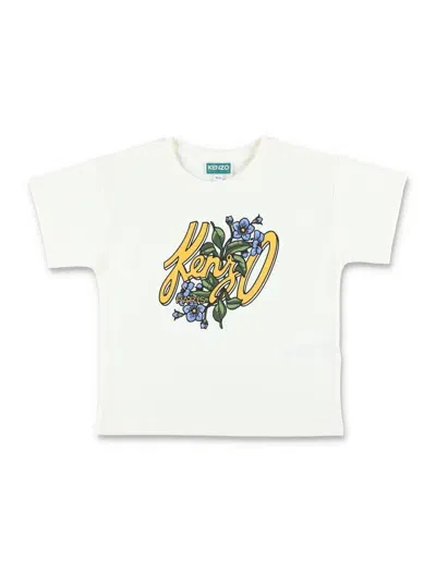 Kenzo Kids' Logo-print Cotton T-shirt In White