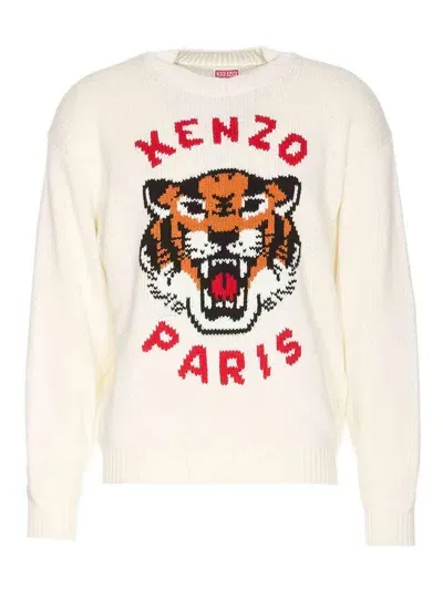 Kenzo Tiger Crewneck In White