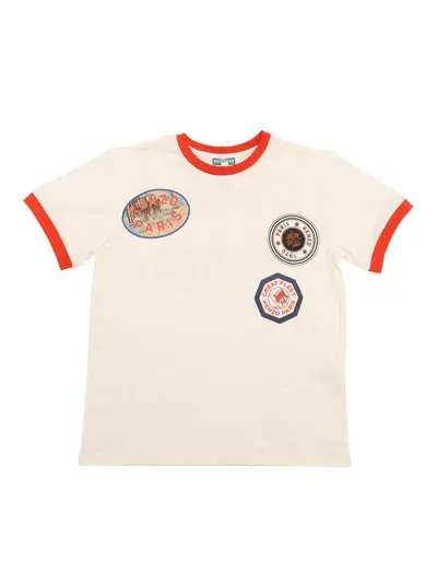 Kenzo Kids' Logo-print Cotton T-shirt In White