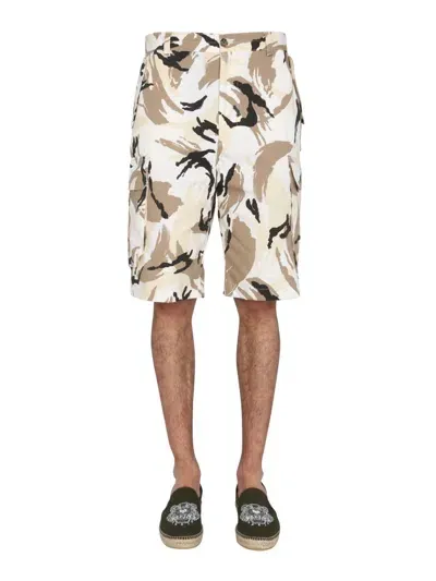 Kenzo Tropic Camo Bermuda In White